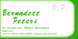 bernadett peteri business card