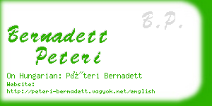 bernadett peteri business card